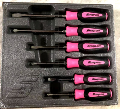 SNAP ON SGDX60B PM 6Pc PINK Soft Grip Combination Screwdriver Set