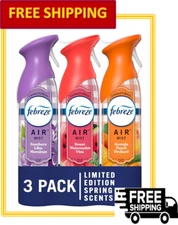 Febreze Air Mist Odor Fighting Air Freshener Spray, Aerosol Can, 8.8 oz, 3 Count