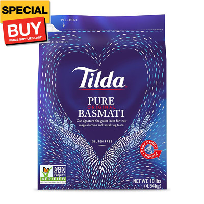 Pure Basmati Rice, Premium Aromatic and Authentic Rice, Large Resealable Bag, 10