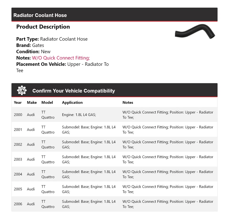 Para 2000-2006 Audi TT Quattro radiador líquido de arrefecimento portas mangueira 2001 2002 2003 2004 - Imagem 2 de 4