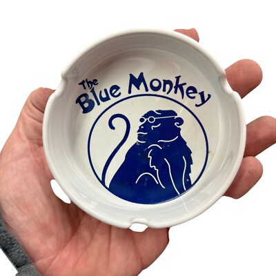 HTF the Blue Monkey Ceramic Ashtray - Memphis Tennessee Tavern Restaurant 