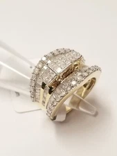 JTV OJR033Y White Diamond 14k Yellow Gold Quad Ring 2.00ctw sz 5