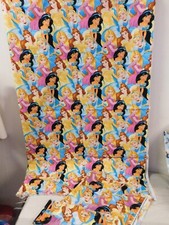 Disney Princess Fabric Remnant Crafting Quilting Projects 35 x 44 " 17 x 19"