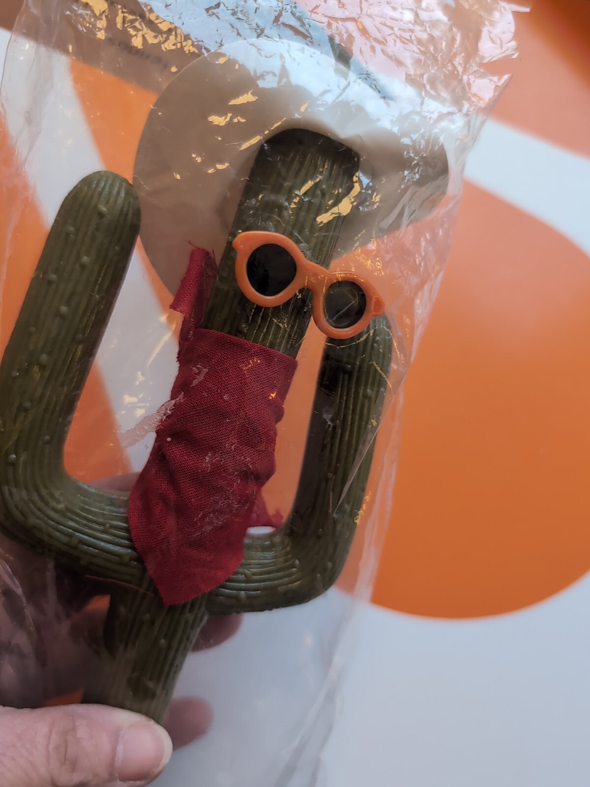 Vintage Car Antenna Topper Cowboy Cactus With Hat Glasses And Scarf MIP