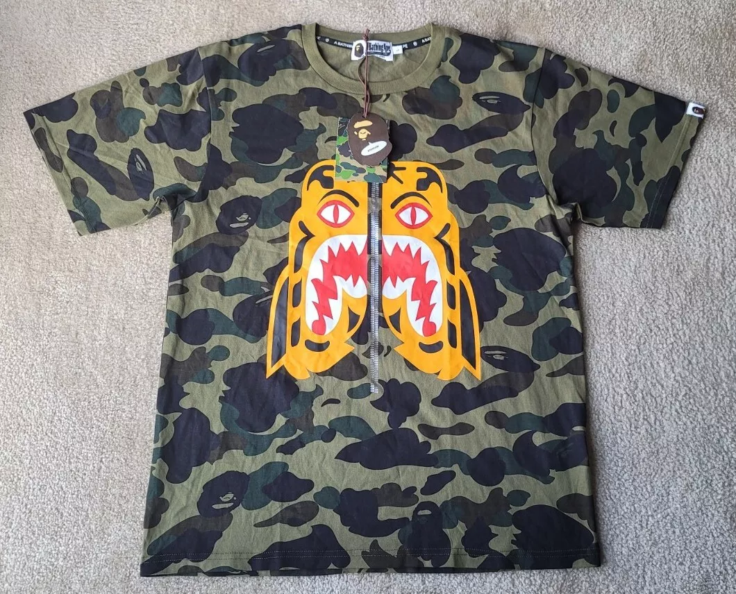 bape green camo tee