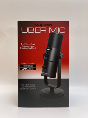 USB Mikrofon M-Audio Uber wechselbarer Richtcharakteristik Schwarz Aufnahme NEU