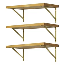 Shelf Brackets Gold Brackets for Shelves 10 Inch Metal Wall Mounted Shelf Sup...