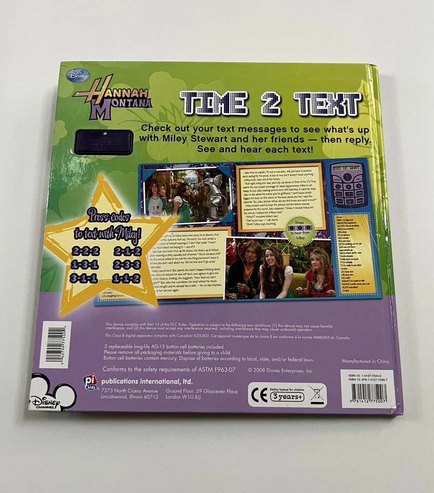 Disney Hannah Montana Time 2 Text Hardcover Book (Toy Devise needs battery) - Image 2 of 4
