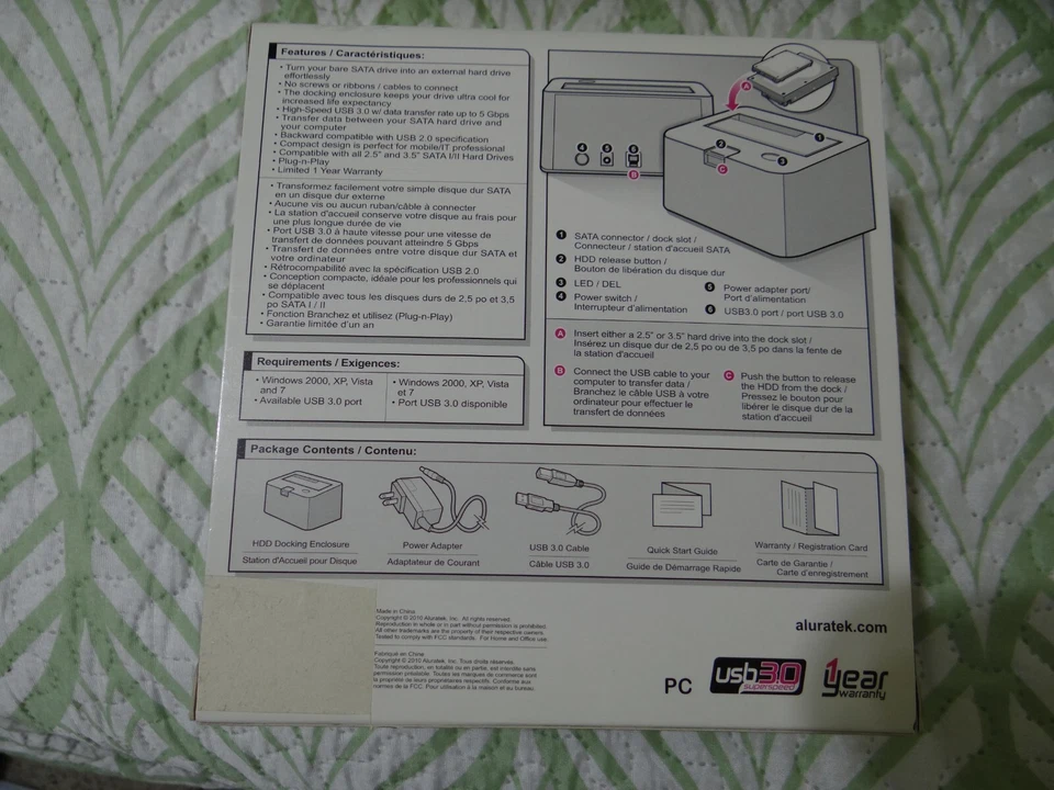 eSATA USB 2.0 2.5” / 3.5” SATA Hard Drive Docking Enclosure - NEW - Image 2 of 2