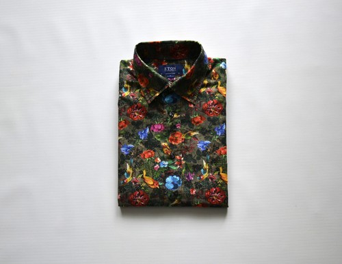 ETON CONTEMPORARY Twill Herren Hemd Men's Shirt Gr. 39/M / 15 1/2'' Flowes Motiv - Bild 7 von 8