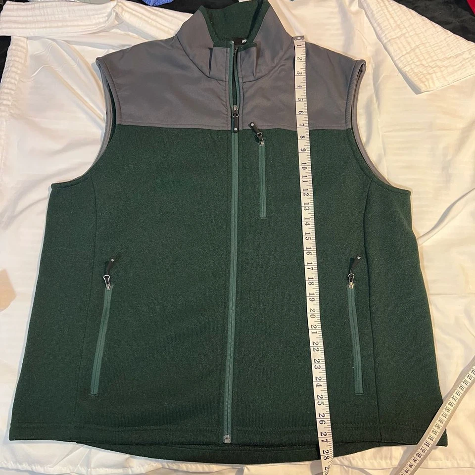 Colete de lã masculino Solaris cinza verde zíper completo jaqueta de desempenho ao ar livre GG - Imagem 3 de 4