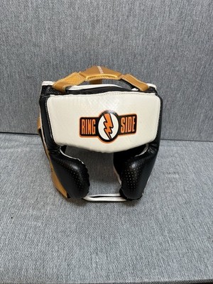 Ringside Training Headgear Size L /XL White/Black/GoldAdult Unisex Boxing MMA