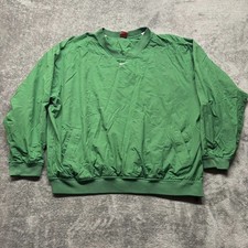 Vintage Nike Jacket Men XXL Green Long Sleeve Pullover Windbreaker Center Swoosh