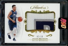 2018-19 Panini Flawless Jalen Brunson Rookie RC Game-Used Gold Patch #'d 2/10