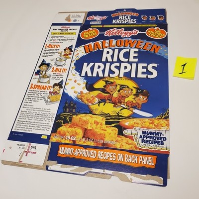 Kellogg s Halloween Rice Krispies Cereal Box 1995 1996 Ghost Horror  Snap Pop 01