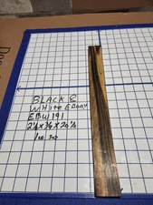 Black and White Ebony  Wood turning  blank  2 1/8" x  3/4" x 20 1/2   " EBW191