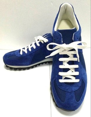 German Trainer 3183-F Suede Nylon Blau Sneaker 27,5cm Neu Unbenutzt