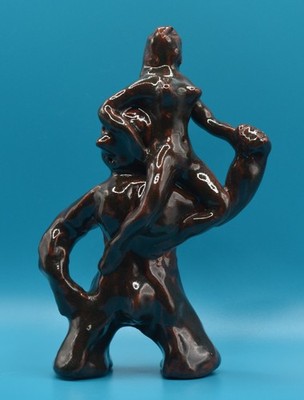 ''Happy People'' - Expensive Original Clay sculpture, hand made & glazed.