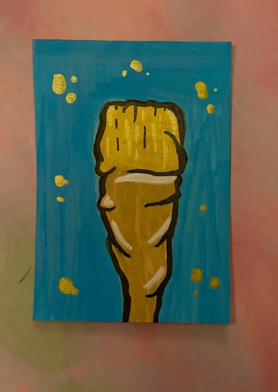 Original ACEO Hand Painted Tooth Painting, 6 Piece Pop Surrealism Art, (#6)