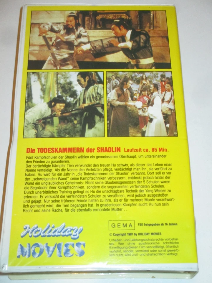 VFL - Holyday Movies - Die Todeskammern der Shaolin - VHS/Eastern/Action/WongYue - Bild 2 von 2