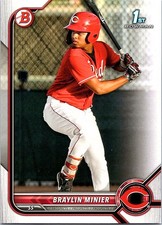Braylin Minier 2022 Bowman Prospects #BP-93 Cincinnati Reds