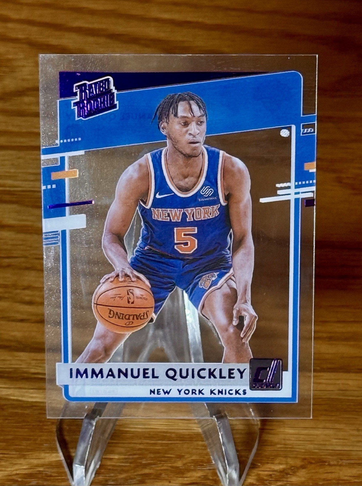 2020-21 Panini Clearly Donruss Rated Rookie Purple Immanuel Quickley #77 RC