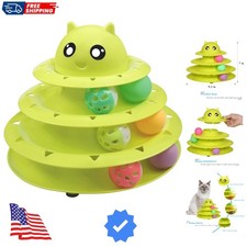 Cat Toy Roller 3-Level Turntable Cat Toy Balls with Six Colorful Balls Intera...