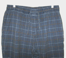BROOKS BROTHERS FLANNEL PAJAMA PANTS SZ MEDIUM BLUE BROWN CHECK COTTON EUC