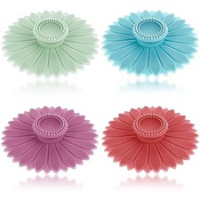 4Pcs Silicone Glass Cup Covers, Silicone Lids, Mug with Lid for Hot Drinks, Reus