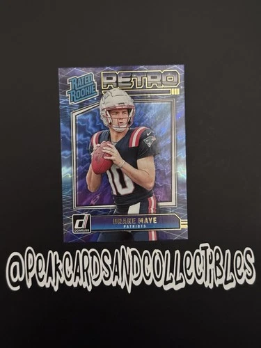 2024 Panini Donruss Rated Rookie Retro Drake Maye #16 Patriots NFL Football Card