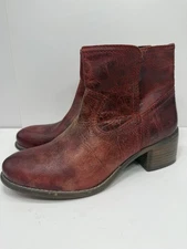 Diba True Women’s Sundance Blazing Hearts Boots Red Distressed Western Size 9