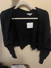 Black Cropped Cardigan - New