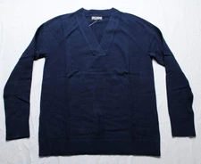 Style & Co. Women's Solid Long Sleeve V-Neck Sweater WR4 Industrial Blue Size XS