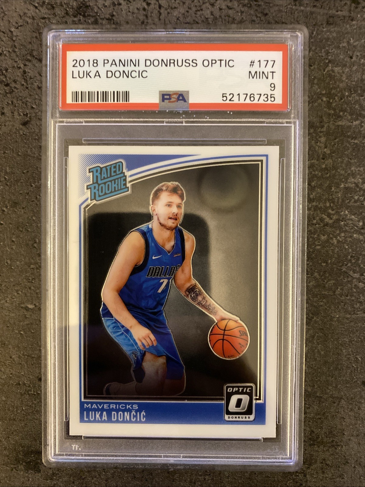 2018-19 Panini Donruss Optic Luka Doncic #177 Rated Rookie PSA 9 Mavericks