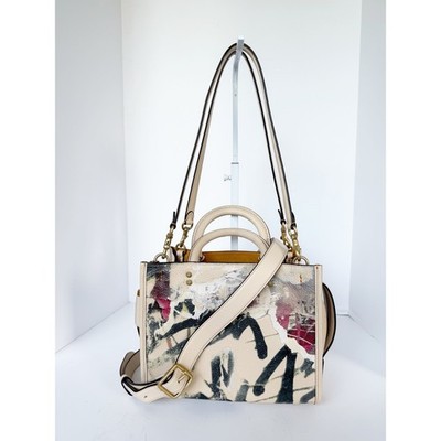 Coach X Mint + Serf Rogue 25 Graffiti Cream Multi Bag Pebbled Leather