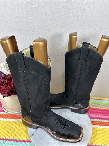 Botas vaqueras occidentales para mujer Lagrange DPL3954 de cuero negro diseño brillante 8,5 M - Imagen 5 de 12