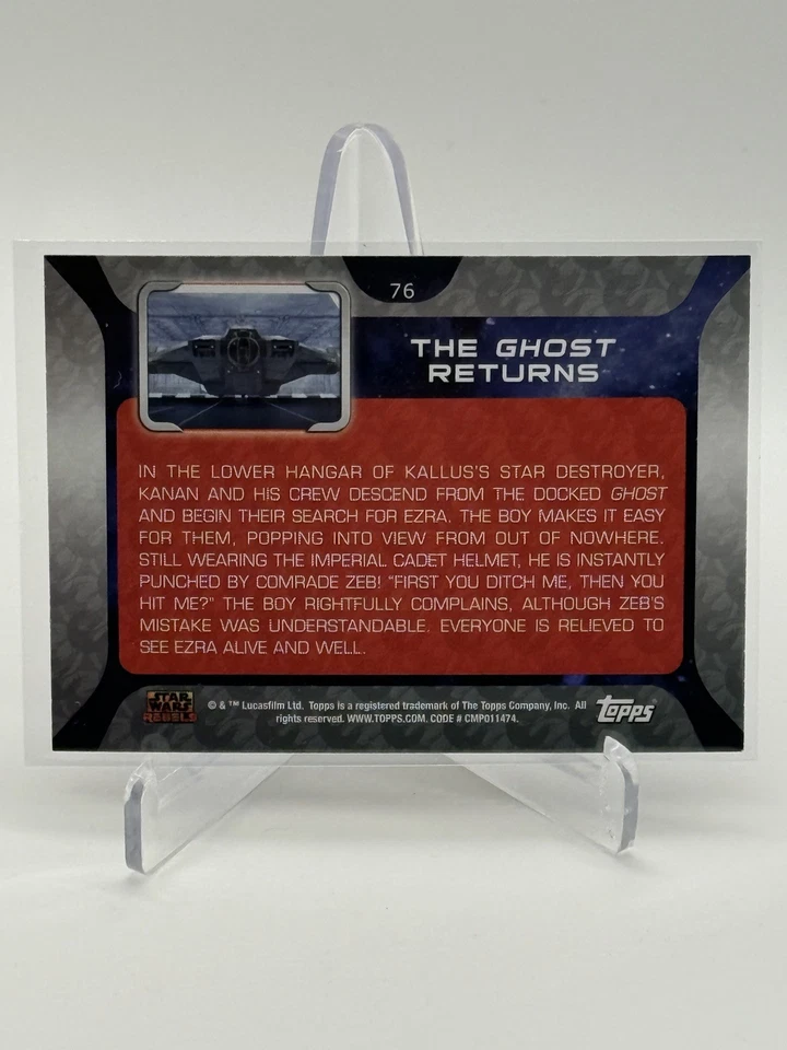 2015 Topps Star Wars Rebels Rainbow Foil The Ghost Returns #76 - Image 2 of 2