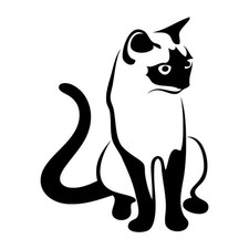 Tribal Cat Siamese Meow Decal Sticker Black Die Cut Vinyl
