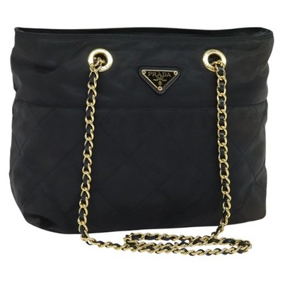ショルダーバッグ PRADA TESSUTO NYLON CHAIN SHOULDER BAG Prada Tessuto Nylon Acciaio Chain Shoulder Bag Black 1797318