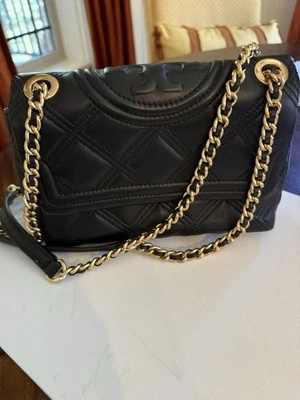 Tory Burch Black Soft Flemming Small Convertible Shoulder Bag - Image 1 of 4