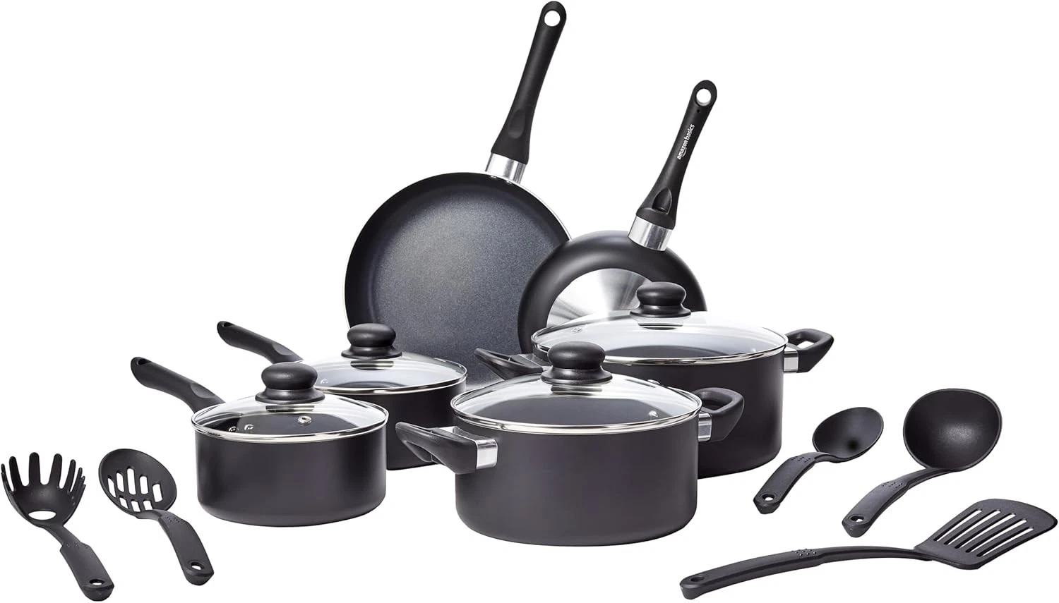 Non Stick Kitchen Cookware 15-Piece Set Non-Induction Includes Pots Pans &