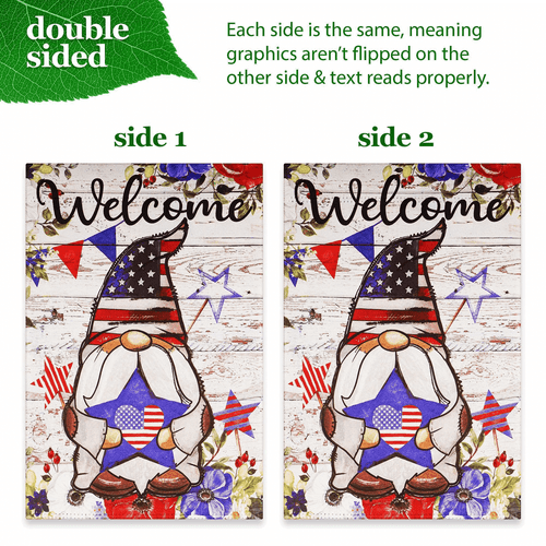 Combo Pack Garden Flag Stand Black 36x16 in and Garden Flag 12x18 in Patriotic - Picture 5 of 9