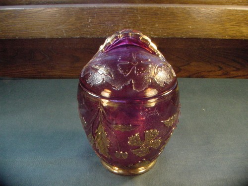 Antique EAPG U S Glass Co Ruby Stain Delaware Pattern Sugar Bowl Estate ...