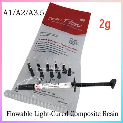 Denfil Flow Dental Flowable Light Cure Restorative Composite Resin Refill 2g