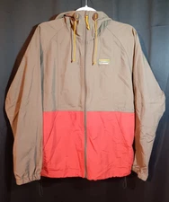 L.L. Bean Hooded Windbreaker Jacket M Regular Orange Brown Nylon Hiking Zip