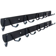 2 Pack Coat Rack Wall Mounted With 5 Hooks Metal Jacket Backpack Hat Hanger