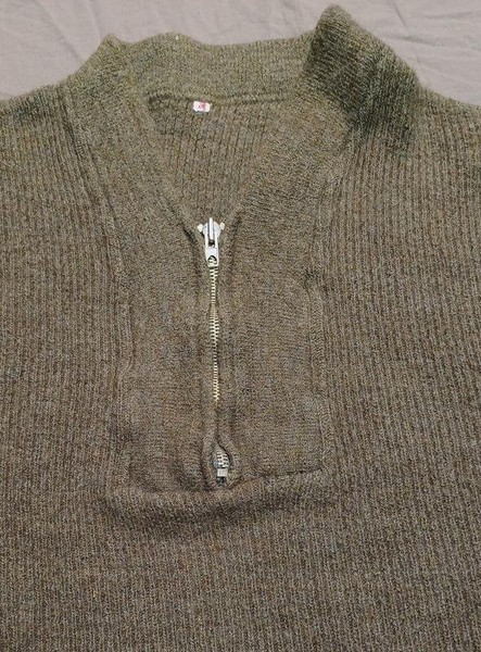 Men Pullover Green Wool 36 / S / 44