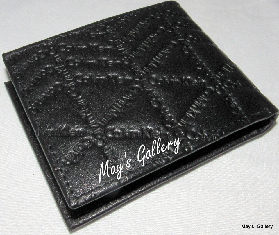 Calvin Klein Pasaporte Billetera Doble Plegable lD Soporte Cuero Cartera Bolso Estuche Hombres CK NUEVO EN CAJA Foto 4 de 4