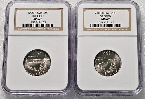 2005 P&D 25C - Statehood Quarters - Oregon - NGC MS67 SMS
