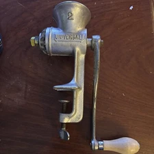 Vintage Universal No. 2 Food Chopper Meat Grinder Manual Hand Crank Table Mount